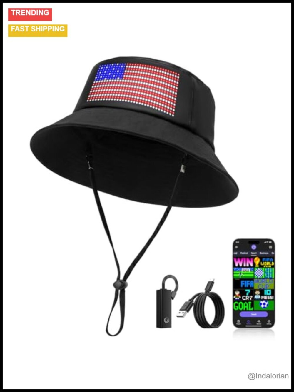 Custom LED Hat Bluetooth App Control Rechargeable Programmable Party Cap - Picture 1 of 6